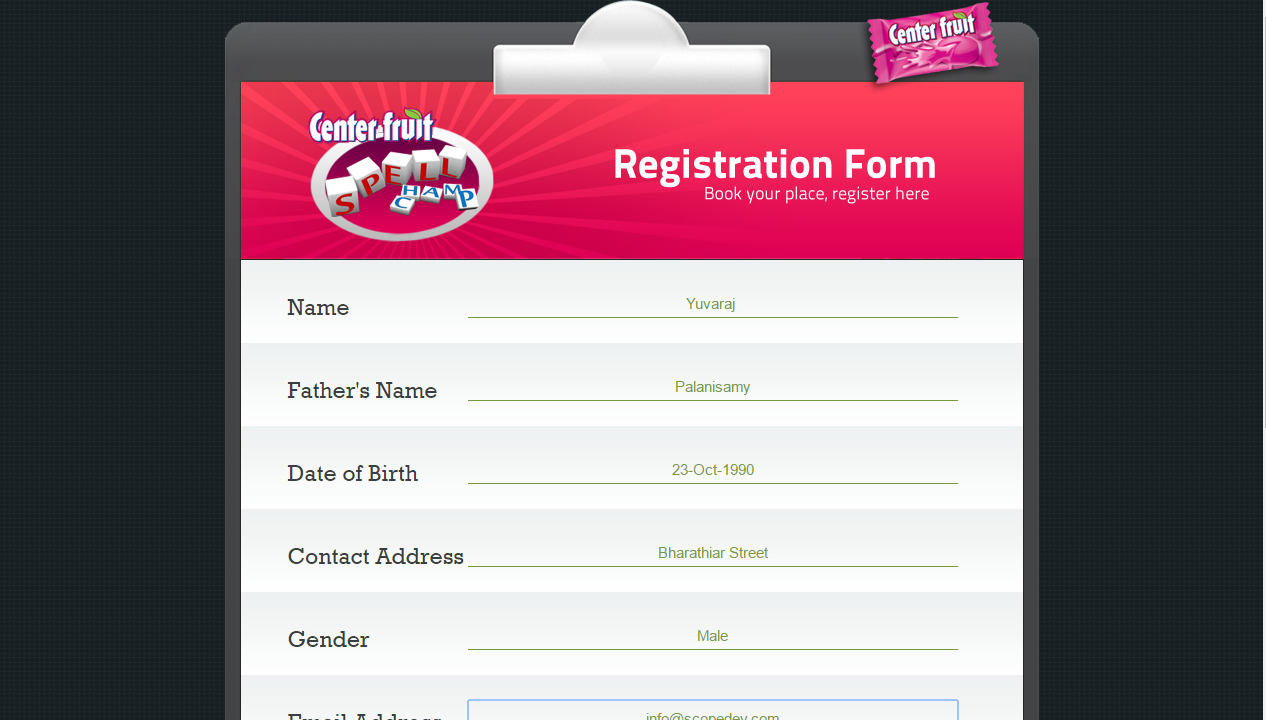 Center Fruit – Event Management System