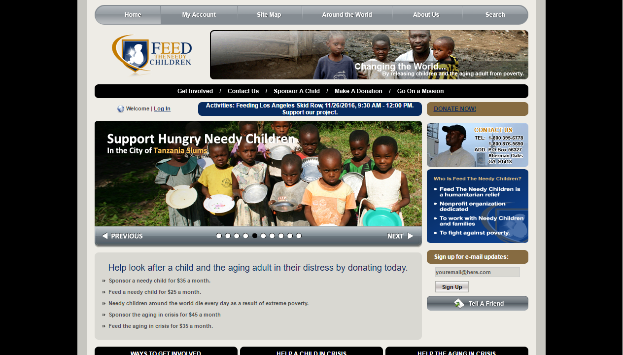 Feed the Needy Children – Online Donation Platform for Non-Profits