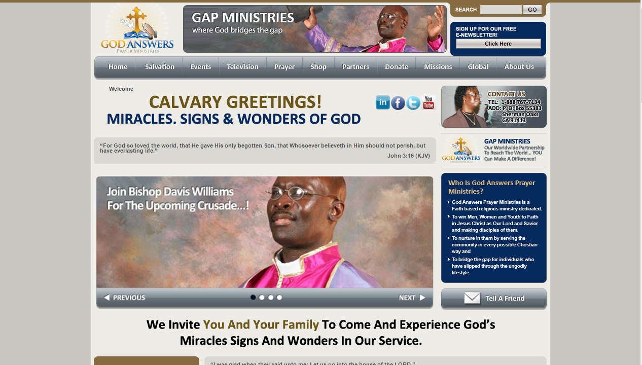 God Bridges the Gap – Ministry Donation & Activity Platform